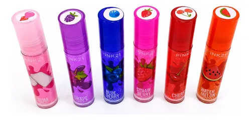 Brillo Labial Roll On Glitter 36 Unidades Pink 21 Frutales