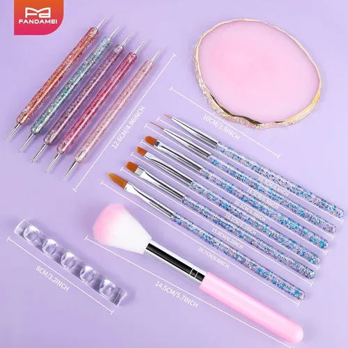 Kit Pinceles Y Herramientas Para Uñas Diseño Y Esmaltado