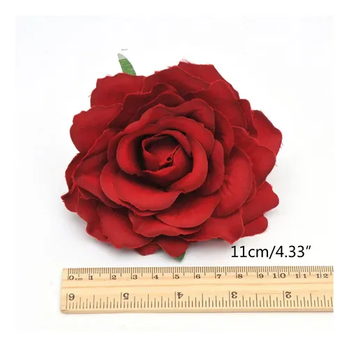 (bp) Broche Floral De Tela Con Clip Rosa Para El Pelo