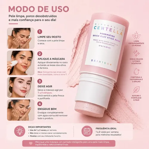 Mascarilla Poremizing Quick Clay Stick Skin 1004, 27 g, CENTELLA