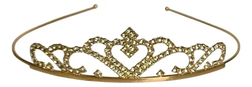 Corona Tiara Mini Dorado Eh300 Strass Fiesta Disfraz X 6 Uni