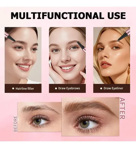 Lápiz De Cejas 4 Puntas Qic Black Brown