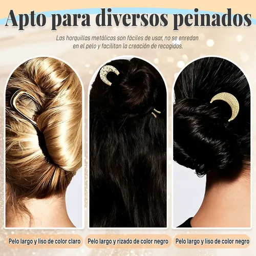 4 Pcs Francés Palillos Cabello Accesorio Cabello Mujer De U