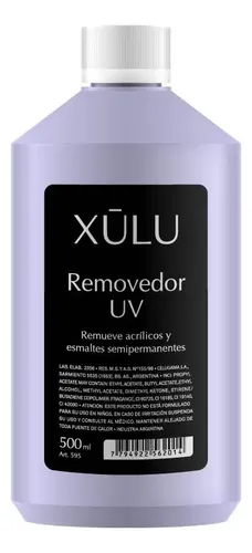 Removedor Para Esmalte Semipermanente Uv Xúlu 500cc Z595 Color Violeta Traslucido