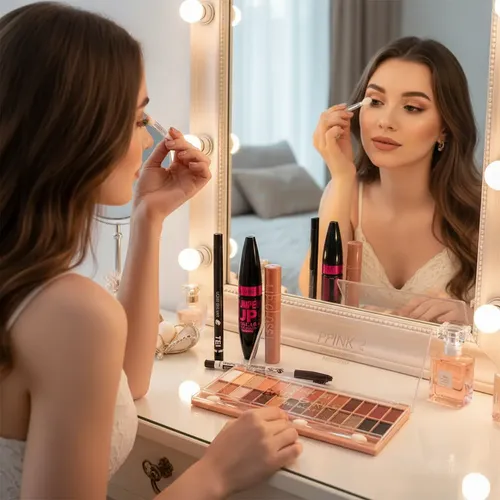 Kit De Maquillaje Completo Paleta Mascara Delineador
