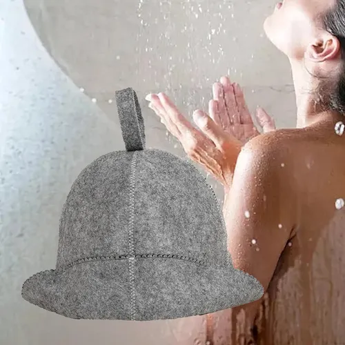 Gorro De Fieltro Para Sauna Protección Cabeza Gris Tradicion
