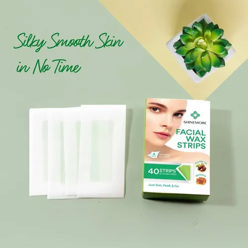 Tiras De Cera Facial Shinemore Hipoalergénicas 40 Unidades
