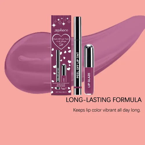 Set De Delineador Y Brillo Labial Despegables De Color Rojo
