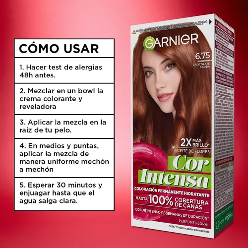 Kit Tintura Permanente Cor Intensa Tono 6.75 Garnier