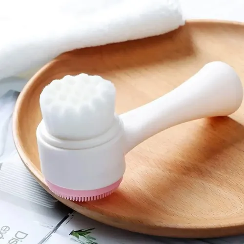 Cepillo Limpiador Facial Doble Cara De Silicona Manual