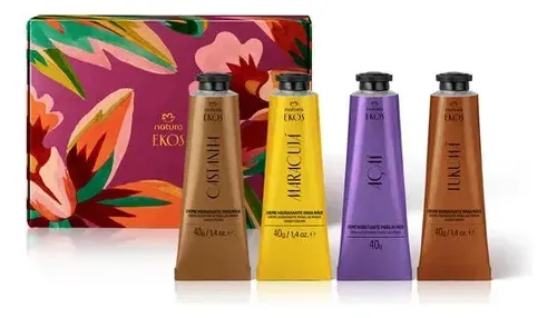 Crema hidratante para manos Natura Ekos de regalo (4 unidades, 40 g, CD), maracuyá, açaí, tukumã