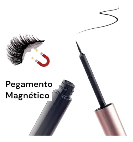 Pestañas Postizas Nro 5 Delineador Magnético+ Pinza