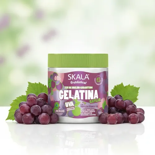 Gelatina Skala Uva Frutastica Gel Anti Frizz Apta Curly