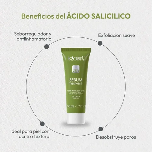 Crema Gel Facial Acné Sebum Treatment Matifica 50ml Idraet