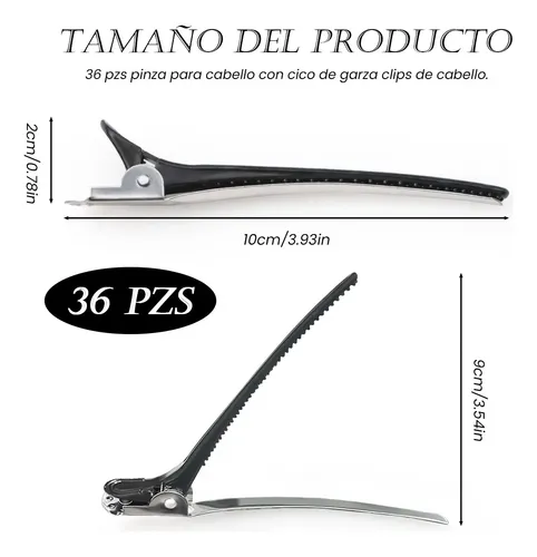36 Pzs Pinza For Cabello Con Pico Y Garza Clips Y Cabello