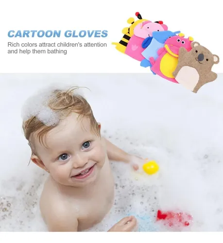5 Guantes De Baño Exfoliantes Vintorky Para Niños