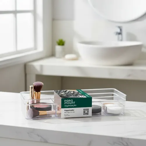 Organizador Modular Acrílico Maquillaje Cubiertos 40x15x7,5