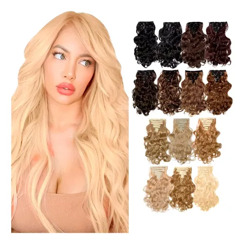 Set Extensiones Cortinas 6 Piezas Simil Natural Ondas 60cm