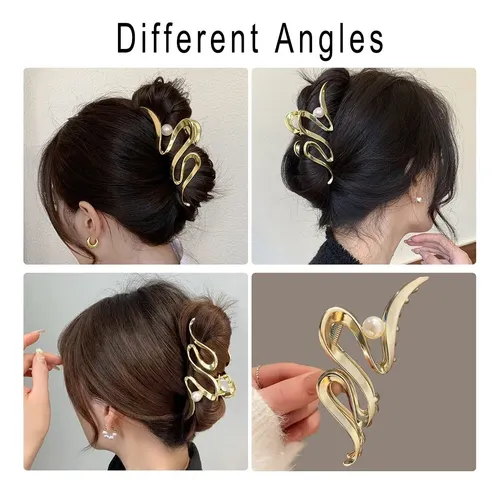 Broche Para Pelo De Moda, Grande Plateado Metal 11cm