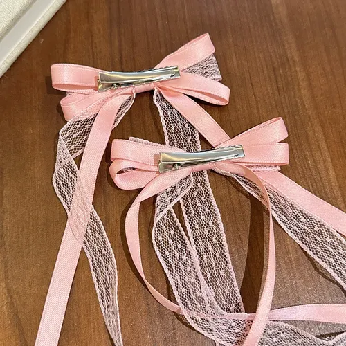 Broche De Moño De Encaje Para Niñas, Cola De Caballo