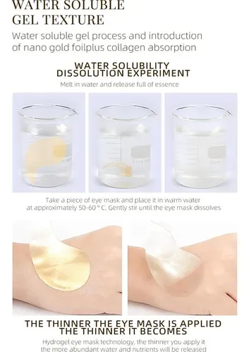Parches De Ojos De Oro 24k Hidovetec Con Ácido