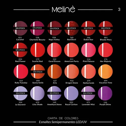 3 Esmaltes Semipermanentes Leduv Color Top Base Meline