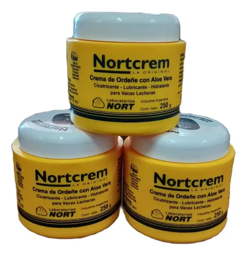Crema De Ordeñe Con Aloe Vera Nortcrem X 250 Gr X 3 Unidades