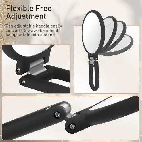Espejo De Aumento Doble Cara 1x 15x Con Base Plegable