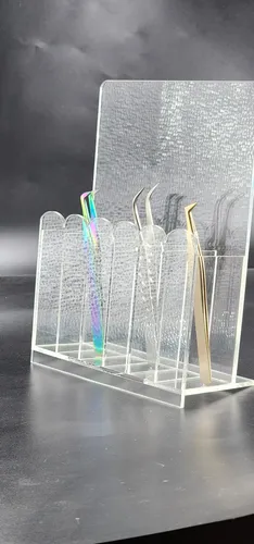 Organizador Acrilico Para Pinza Pestañas 6 Compartimentos