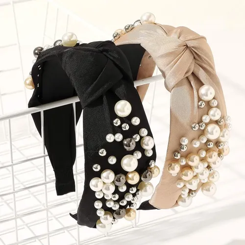 6 Diademas Para Mujer Acolchadas Con Perlas