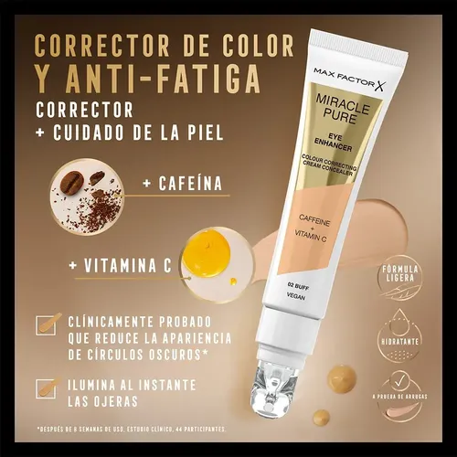 Corrector Líquido Max Factor Miracle Pure Buff 02