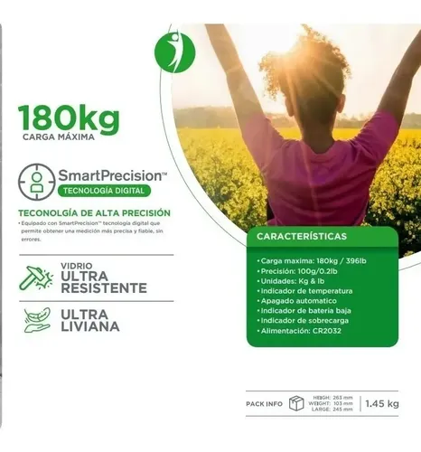 Balanza Digital Personal Zenith Clear Scale 180kg Vidrio