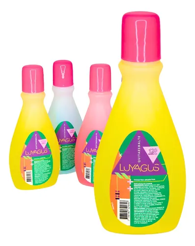Kit X10 Quitaesmalte 120ml Luyagus Uñas Profesional Amarillo