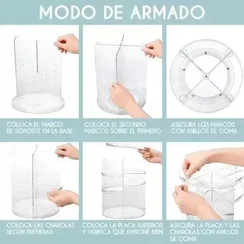 Organizador Acrílico Giratorio De 360 Grados Para Maquillaje