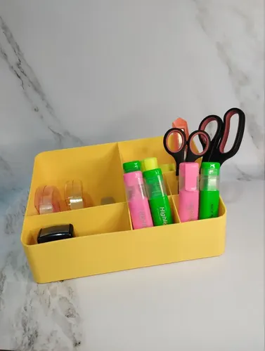 Organizador Maquillaje Hants Polipropileno Amarillo 24x16x12cm