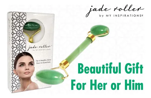 Rodillo Facial Jade Verde Masajeador Drenaje Linfático