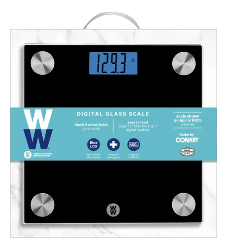 Báscula De Baño Digital Conair Ww261z, Cristal Negro