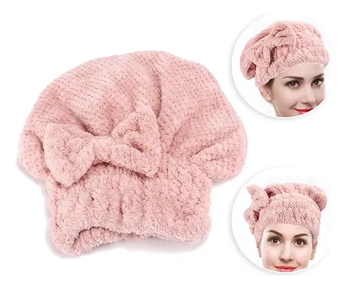 Gorro Para Secar El Cabello, 24 X 26 Cm, Forro Polar Coral,