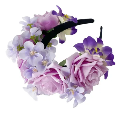 Eye Catching Flower Shape Headband Sweet Teen Ethnic White 6ee416437-w