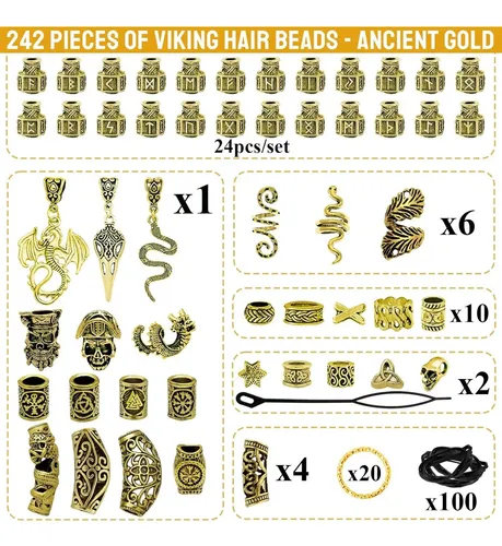 Conjunto De Cuentas Para Cabello Vikingas Fscwlmon 242