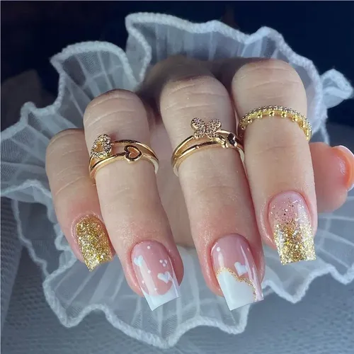 Uñas Postizas Desmontables En Colores Contrastantes