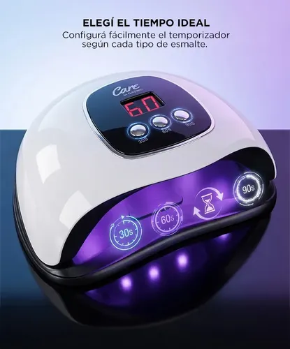 Cabina Para Uñas Care By Gadnic Lampara 24 Led Uv 18,8W Semipermanente Accesorios Temporizador