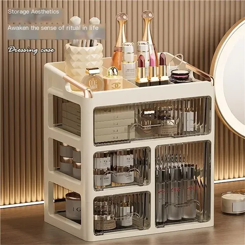Caja De Almacenamiento De Cosméticos De Tres Cajones F