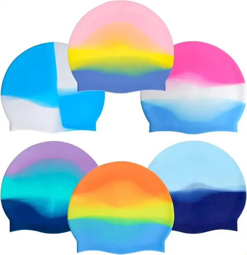 Paquete De 6 Gorros De Natación De Silicona Para Niños