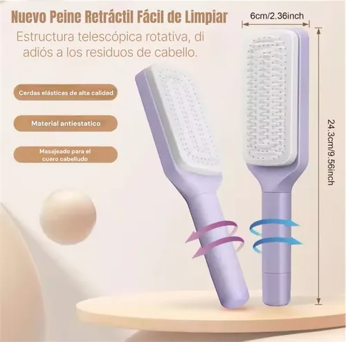Cepillo Peine Cabello Mujer Desenredar Retráctil Mujer Al