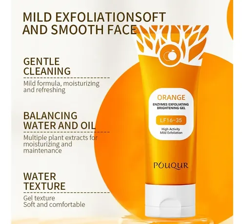 Gel Exfoliante Limpiador Facial Naranja Hombres Y Mujeres