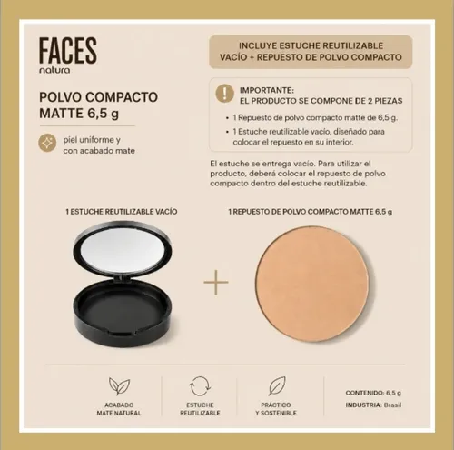 Natura Faces Polvo Compacto Matte Jag