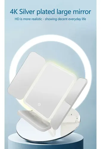 – Espejo De Maquillaje Led J (lámpara De Mesa Plegable De Tr