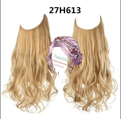 Cortina De Cabello Orgánica Tipo A Importadas Color Dorado Con Reflejos Ondulado