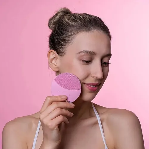 Cepillo Facial Eléctrico Exfoliante Rosa